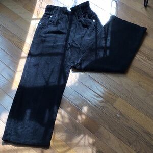 Zara Girl size 10 black high waist wide leg corduroy pants